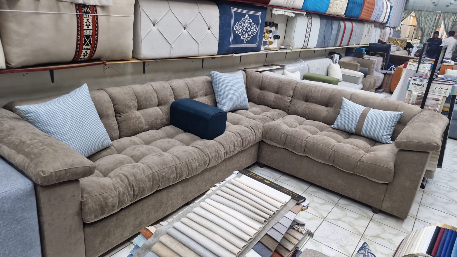 Luxury L-Shaped Upholstered Fabric Sofa (Copy) - Image 3