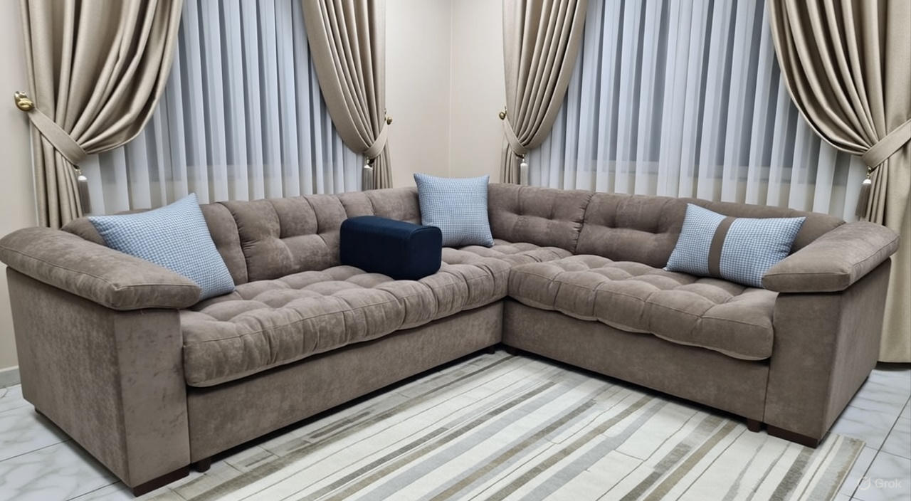 Luxury L-Shaped Upholstered Fabric Sofa (Copy) - Image 2