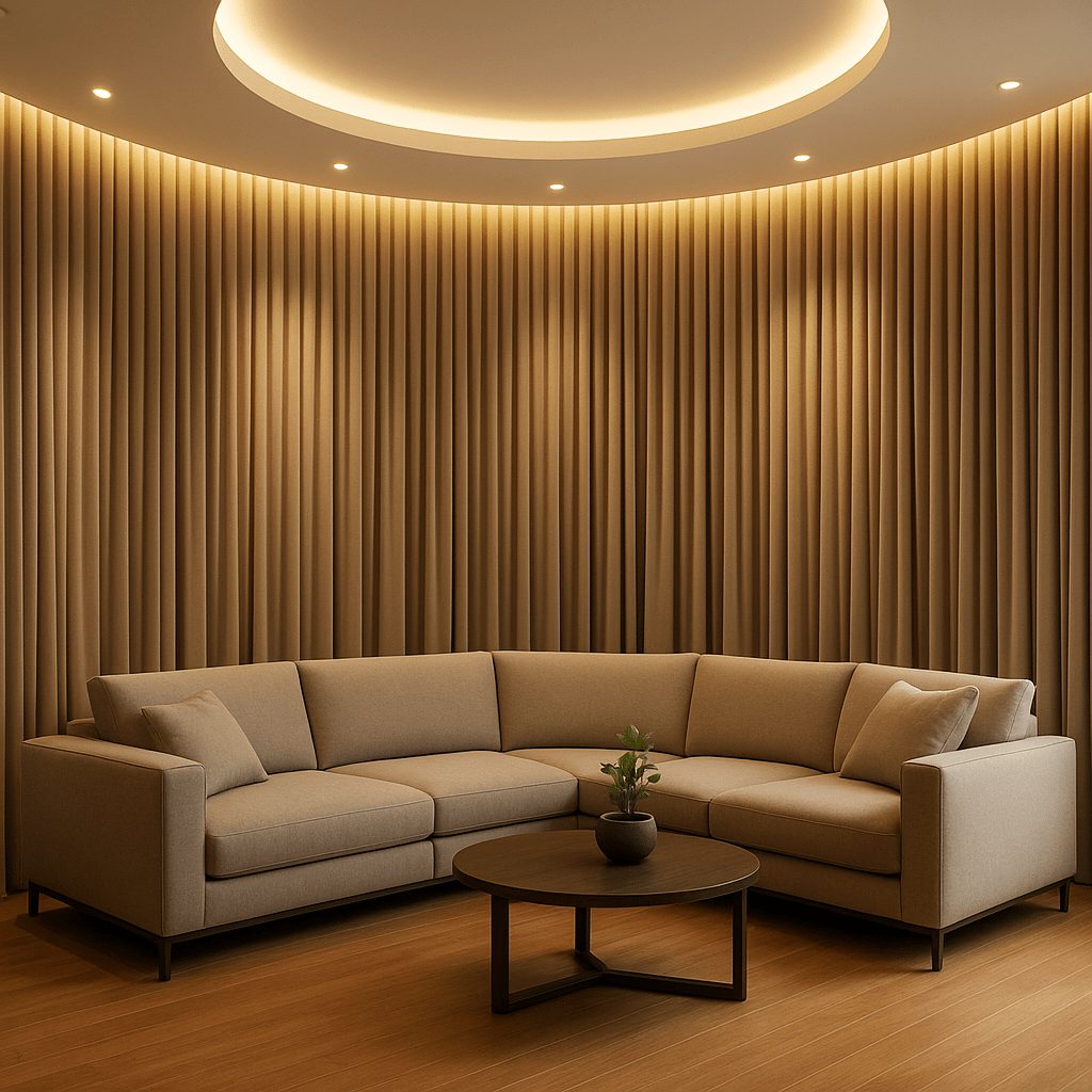 Luxury wave Curtain Custom Design for Curved Wall - Image 3