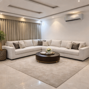 Luxury L-Shaped Upholstered Fabric Sofa